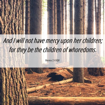 Picture 06 - Hosea 2:4 KJV - And I will not have mercy upon her children; for - Bible Verse Picture