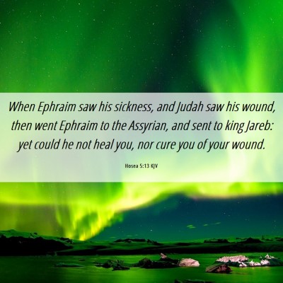 Picture 06 - Hosea 5:13 KJV - When Ephraim saw his sickness, and Judah saw his - Bible Verse Picture