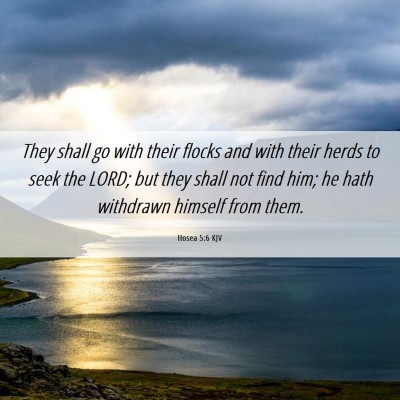 Picture 06 - Hosea 5:6 KJV - They shall go with their flocks and with their - Bible Verse Picture