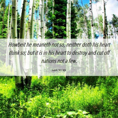 Picture 06 - Isaiah 10:7 KJV - Howbeit he meaneth not so, neither doth his heart - Bible Verse Picture