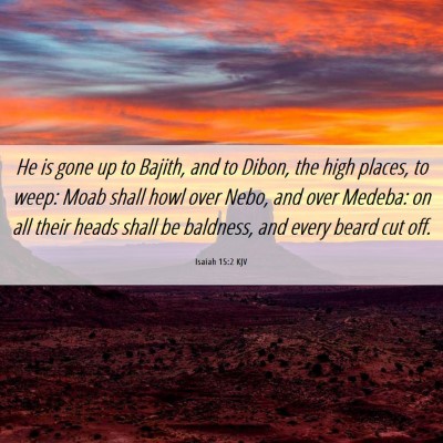 Picture 06 - Isaiah 15:2 KJV - He is gone up to Bajith, and to Dibon, the high - Bible Verse Picture