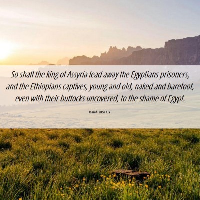 Picture 06 - Isaiah 20:4 KJV - So shall the king of Assyria lead away the - Bible Verse Picture