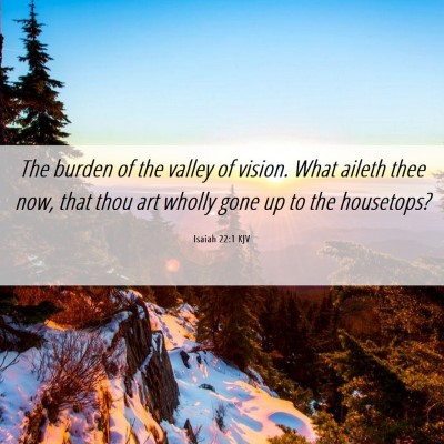 Picture 06 - Isaiah 22:1 KJV - The burden of the valley of vision. What aileth - Bible Verse Picture