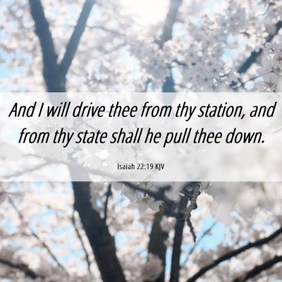 Picture 06 - Isaiah 22:19 KJV - And I will drive thee from thy station, and from - Bible Verse Picture