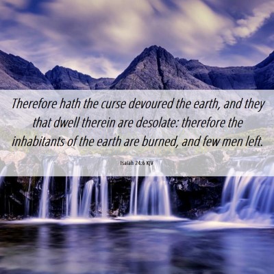 Picture 06 - Isaiah 24:6 KJV - Therefore hath the curse devoured the earth, and - Bible Verse Picture