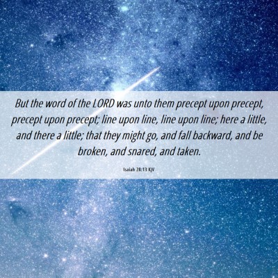 Picture 06 - Isaiah 28:13 KJV - But the word of the LORD was unto them precept - Bible Verse Picture