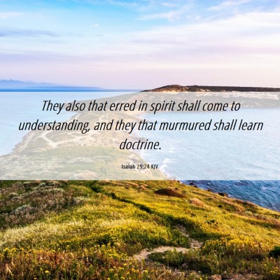 Picture 06 - Isaiah 29:24 KJV - They also that erred in spirit shall come to - Bible Verse Picture