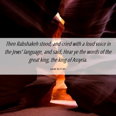 Picture 06 - Isaiah 36:13 KJV - Then Rabshakeh stood, and cried with a loud voice - Bible Verse Picture