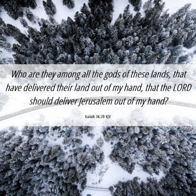Picture 06 - Isaiah 36:20 KJV - Who are they among all the gods of these lands, - Bible Verse Picture