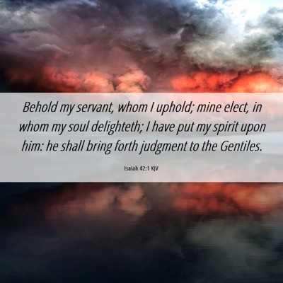 Picture 06 - Isaiah 42:1 KJV - Behold my servant, whom I uphold; mine elect, in - Bible Verse Picture