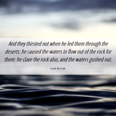 Picture 06 - Isaiah 48:21 KJV - And they thirsted not when he led them through - Bible Verse Picture