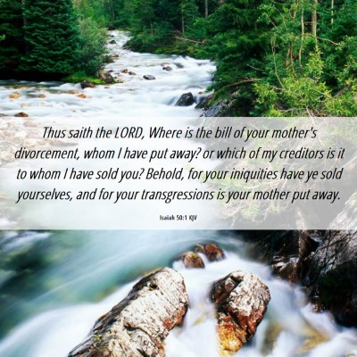 Picture 06 - Isaiah 50:1 KJV - Thus saith the LORD, Where is the bill of your - Bible Verse Picture