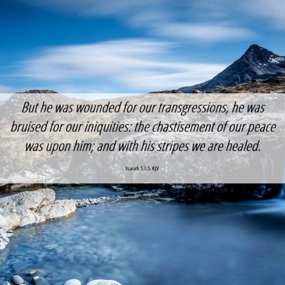 Picture 06 - Isaiah 53:5 KJV - But he was wounded for our transgressions, he was - Bible Verse Picture