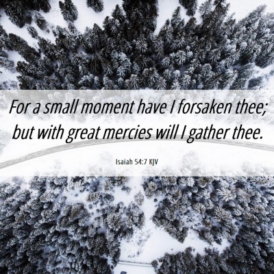 Picture 06 - Isaiah 54:7 KJV - For a small moment have I forsaken thee; but with - Bible Verse Picture