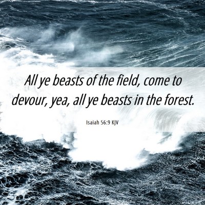 Picture 06 - Isaiah 56:9 KJV - All ye beasts of the field, come to devour, yea, - Bible Verse Picture