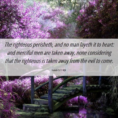 Picture 06 - Isaiah 57:1 KJV - The righteous perisheth, and no man layeth it to - Bible Verse Picture