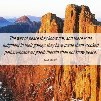 Picture 06 - Isaiah 59:8 KJV - The way of peace they know not; and there is no - Bible Verse Picture