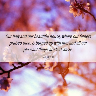 Picture 06 - Isaiah 64:11 KJV - Our holy and our beautiful house, where our - Bible Verse Picture