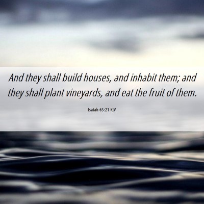 Picture 06 - Isaiah 65:21 KJV - And they shall build houses, and inhabit them; - Bible Verse Picture