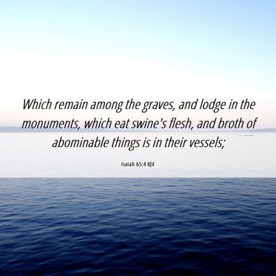 Picture 06 - Isaiah 65:4 KJV - Which remain among the graves, and lodge in the - Bible Verse Picture