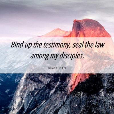 Picture 06 - Isaiah 8:16 KJV - Bind up the testimony, seal the law among my - Bible Verse Picture