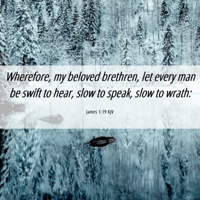 Picture 06 - James 1:19 KJV - Wherefore, my beloved brethren, let every man be - Bible Verse Picture