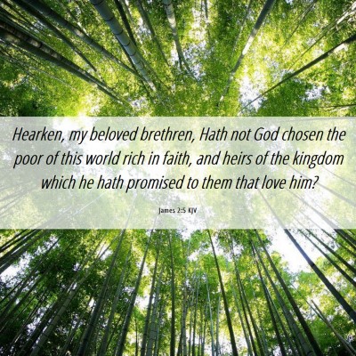 Picture 06 - James 2:5 KJV - Hearken, my beloved brethren, Hath not God chosen - Bible Verse Picture
