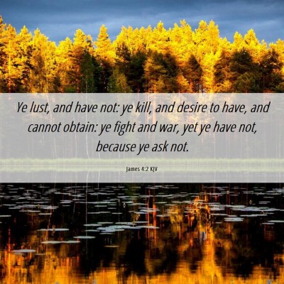 Picture 06 - James 4:2 KJV - Ye lust, and have not: ye kill, and desire to - Bible Verse Picture