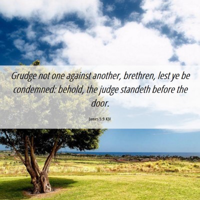 Picture 06 - James 5:9 KJV - Grudge not one against another, brethren, lest ye - Bible Verse Picture
