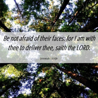Picture 06 - Jeremiah 1:8 KJV - Be not afraid of their faces: for I am with thee - Bible Verse Picture
