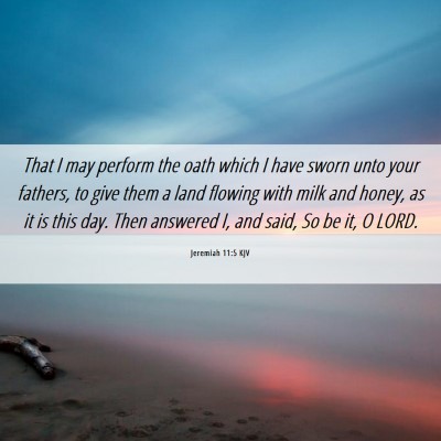 Picture 06 - Jeremiah 11:5 KJV - That I may perform the oath which I have sworn - Bible Verse Picture