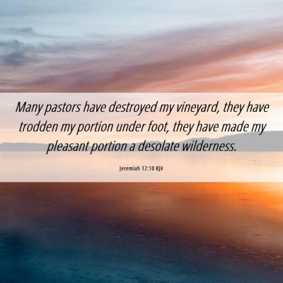 Picture 06 - Jeremiah 12:10 KJV - Many pastors have destroyed my vineyard, they - Bible Verse Picture