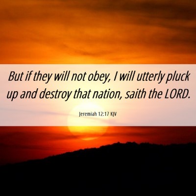 Picture 06 - Jeremiah 12:17 KJV - But if they will not obey, I will utterly pluck - Bible Verse Picture
