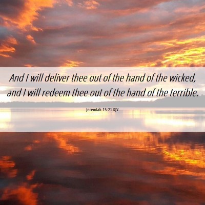 Picture 06 - Jeremiah 15:21 KJV - And I will deliver thee out of the hand of the - Bible Verse Picture