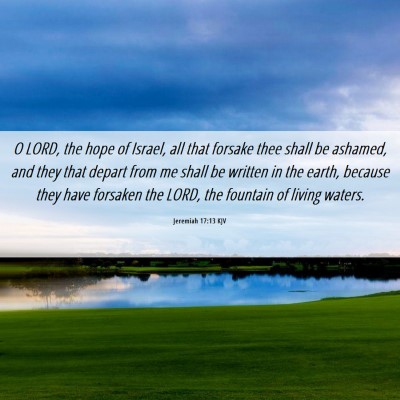 Picture 06 - Jeremiah 17:13 KJV - O LORD, the hope of Israel, all that forsake thee - Bible Verse Picture