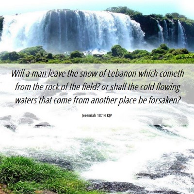 Picture 06 - Jeremiah 18:14 KJV - Will a man leave the snow of Lebanon which cometh - Bible Verse Picture