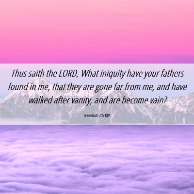 Picture 06 - Jeremiah 2:5 KJV - Thus saith the LORD, What iniquity have your - Bible Verse Picture