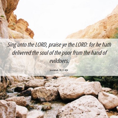 Picture 06 - Jeremiah 20:13 KJV - Sing unto the LORD, praise ye the LORD: for he - Bible Verse Picture
