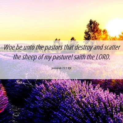 Picture 06 - Jeremiah 23:1 KJV - Woe be unto the pastors that destroy and scatter - Bible Verse Picture