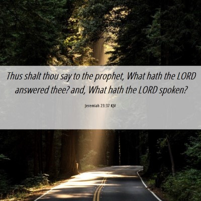 Picture 06 - Jeremiah 23:37 KJV - Thus shalt thou say to the prophet, What hath the - Bible Verse Picture