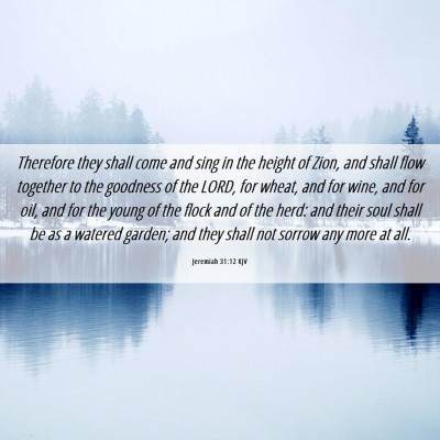 Picture 06 - Jeremiah 31:12 KJV - Therefore they shall come and sing in the height - Bible Verse Picture