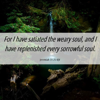 Picture 06 - Jeremiah 31:25 KJV - For I have satiated the weary soul, and I have - Bible Verse Picture