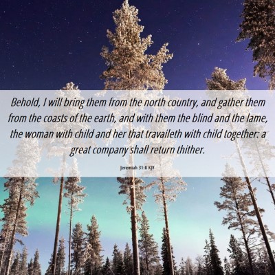 Picture 06 - Jeremiah 31:8 KJV - Behold, I will bring them from the north country, - Bible Verse Picture