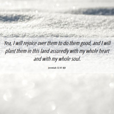 Picture 06 - Jeremiah 32:41 KJV - Yea, I will rejoice over them to do them good, - Bible Verse Picture