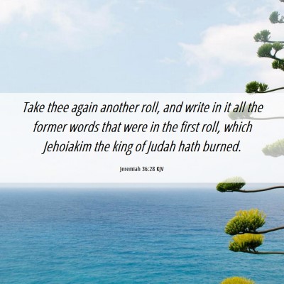 Picture 06 - Jeremiah 36:28 KJV - Take thee again another roll, and write in it all - Bible Verse Picture