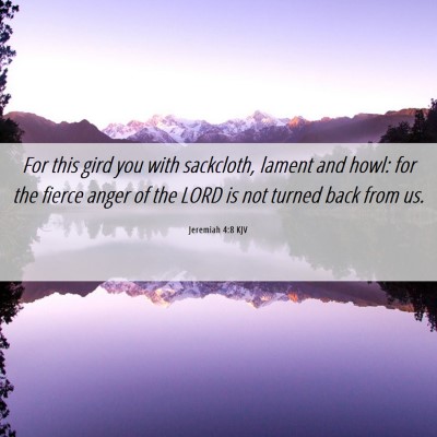 Picture 06 - Jeremiah 4:8 KJV - For this gird you with sackcloth, lament and - Bible Verse Picture