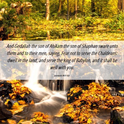 Picture 06 - Jeremiah 40:9 KJV - And Gedaliah the son of Ahikam the son of Shaphan - Bible Verse Picture