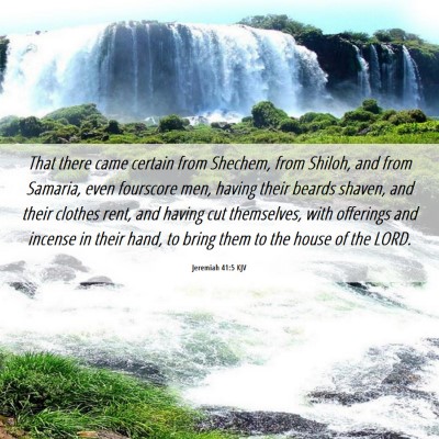 Picture 06 - Jeremiah 41:5 KJV - That there came certain from Shechem, from - Bible Verse Picture