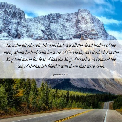 Picture 06 - Jeremiah 41:9 KJV - Now the pit wherein Ishmael had cast all the dead - Bible Verse Picture