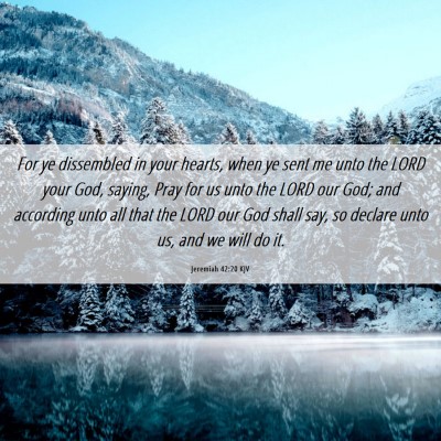 Picture 06 - Jeremiah 42:20 KJV - For ye dissembled in your hearts, when ye sent me - Bible Verse Picture